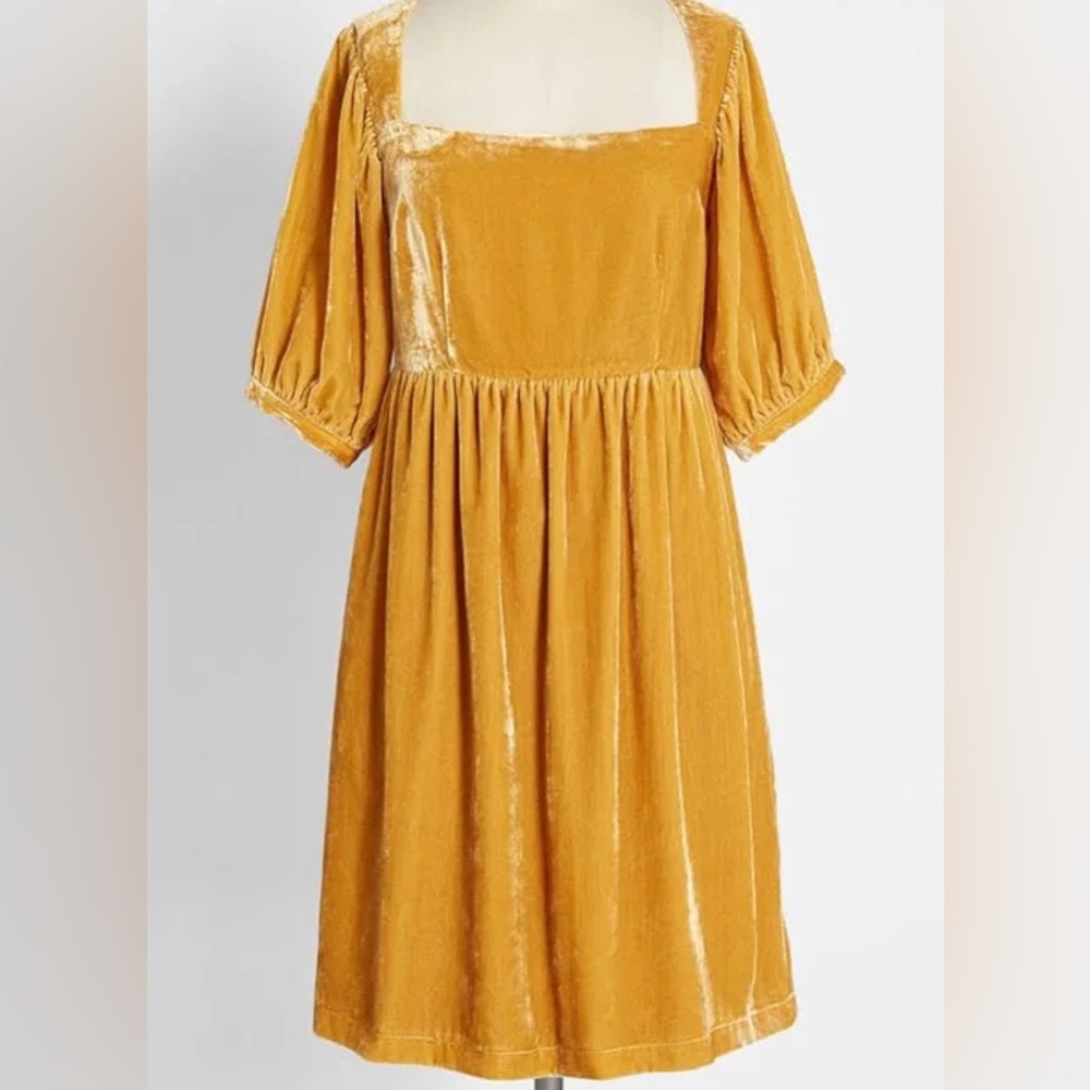 Modcloth Golden Velvet Dress (With Pockets!)